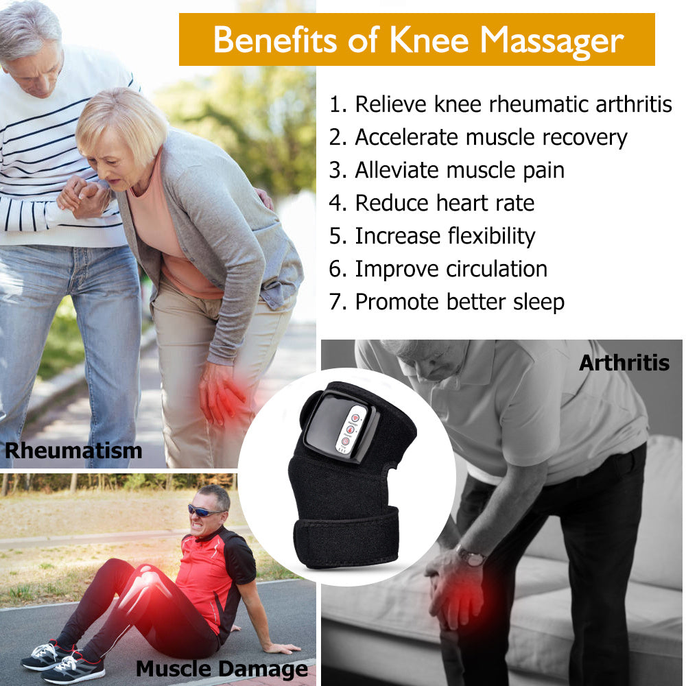 Infrared Heating Knee Massager with Vibration Therapy for Pain Relief